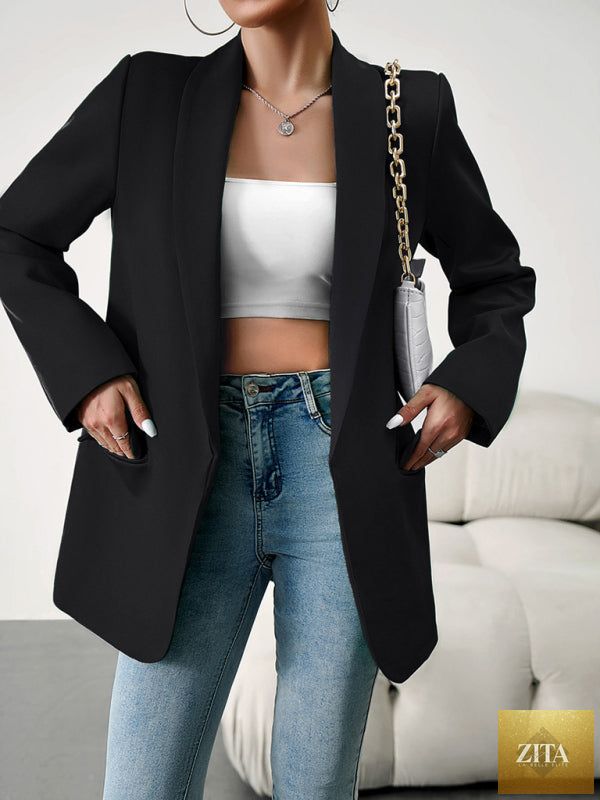 Lady Ros women's professional blazer suit with lapel collar in multiple colors, tailored fit and classic style.