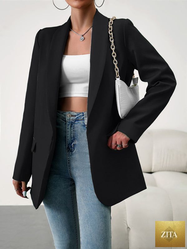 Lady Ros women's professional blazer suit with lapel jacket in multiple colors, tailored fit, suitable for office and business wear.