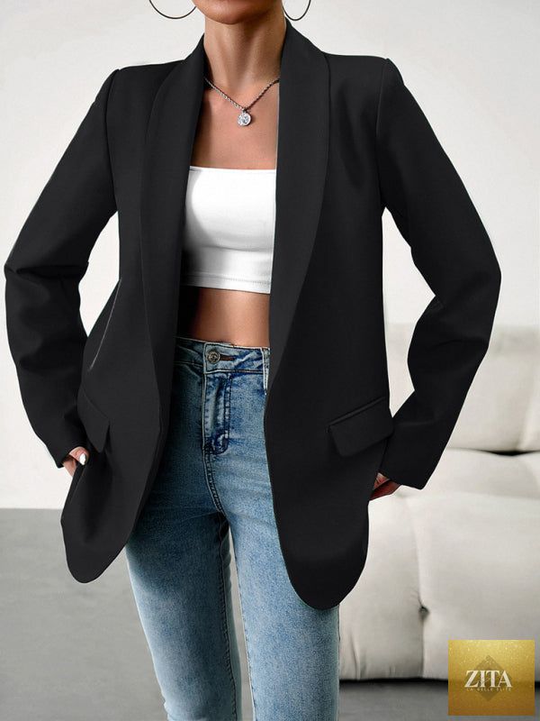 Lady Ros women's professional blazer suit with lapel collar in multiple colors, featuring tailored fit and versatile style.