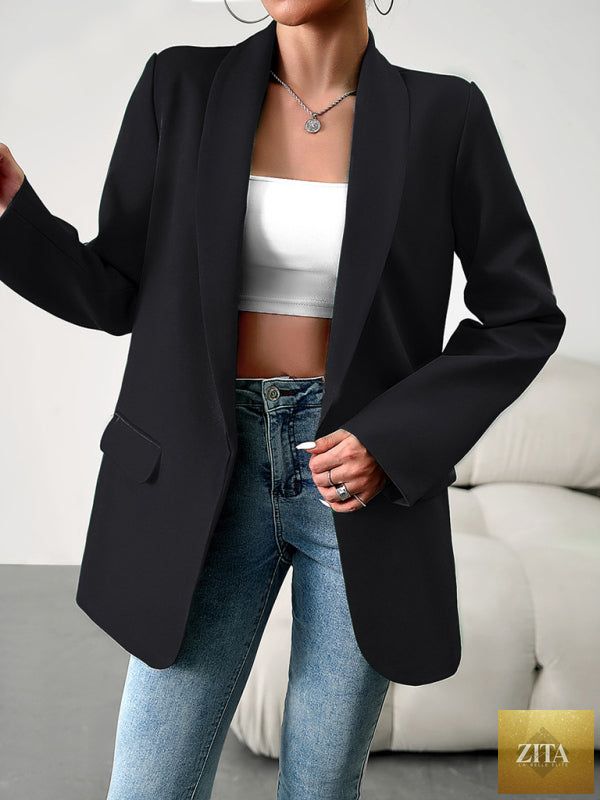 Lady Ros women's professional blazer suit with lapel jacket in multiple colors, featuring tailored fit and classic design.