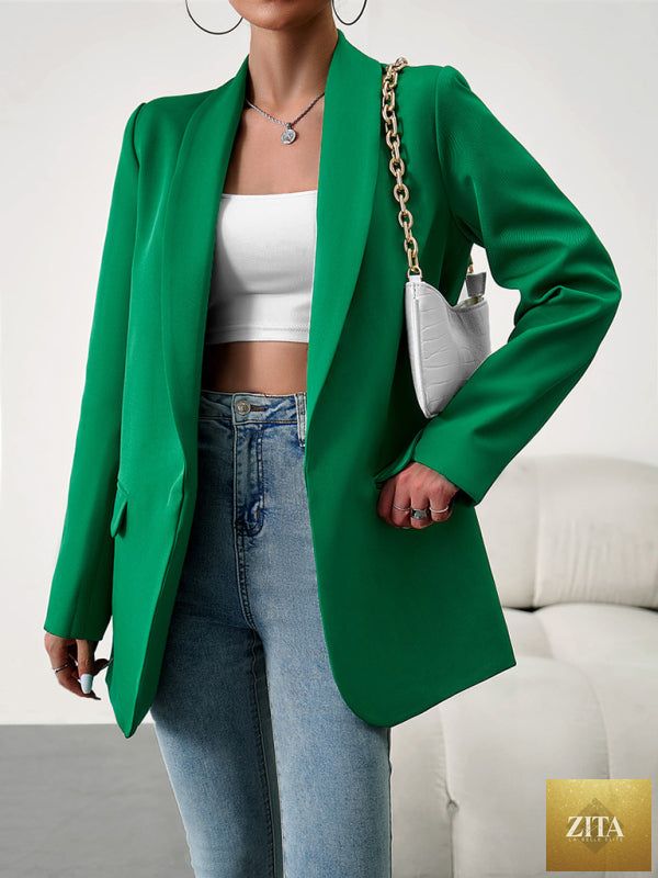 Lady Ros women's professional blazer suit with lapel collar in multiple colors, tailored fit, and stylish design.