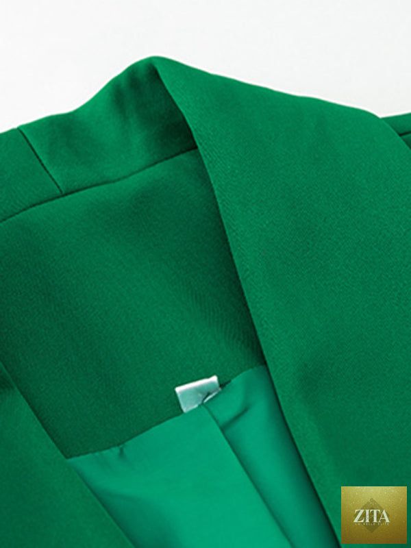 Lady Ros women's professional blazer suit with lapel jacket in multiple colors, tailored for business or formal wear.