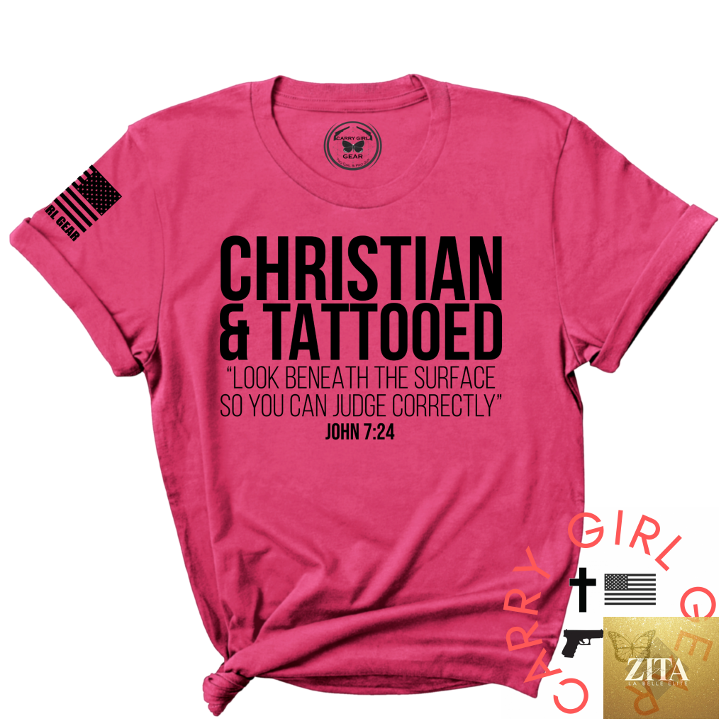 Unisex Carry Girl Gear INK & FAITH CGG Perfect TEE in berry, XS size, featuring a casual crew neck and printed design.