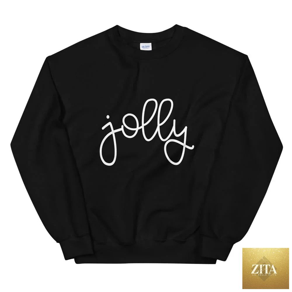 Adorb Custom Tees Jolly Sweatshirt in vibrant colors, featuring a cozy, casual fit with a fun jolly design on the front.