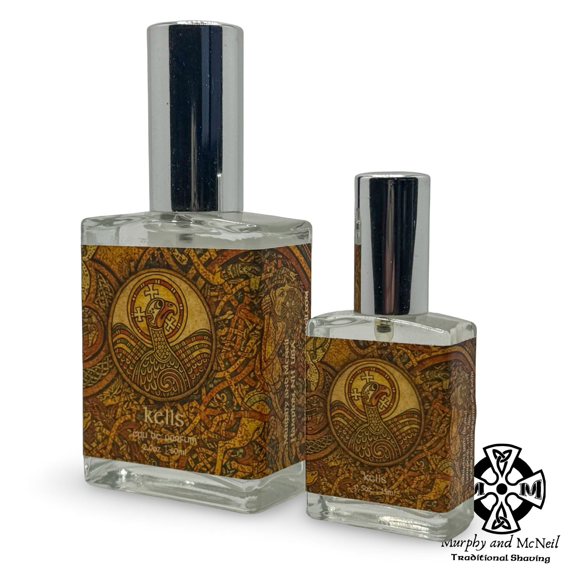 Kells Eau de Parfum bottle by Murphy and McNeil, elegant glass perfume container with floral and citrus notes.