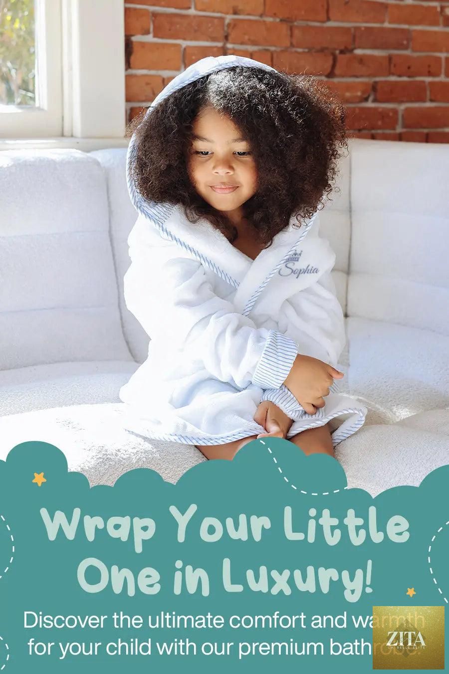 Soft plush kids robe by Lotus Linen, cozy and safe for toddlers and children, featuring a warm, ultra-soft fabric.