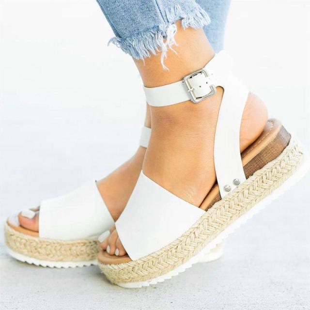 Stevvex ladies leopard high heels sandals with thick platform, adjustable strap, belt buckle, perfect for summer wear.
