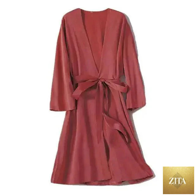 Red soft short sleepwear for women by Stevvex, featuring a trendy V-neck design, perfect for bridesmaids and comfortable lounging.