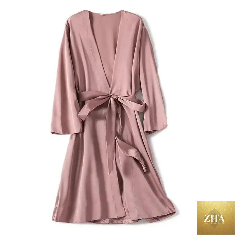 Red ladies' short sleepwear by Stevvex featuring a soft, comfortable V-neck design, ideal for relaxing or bridesmaid parties.
