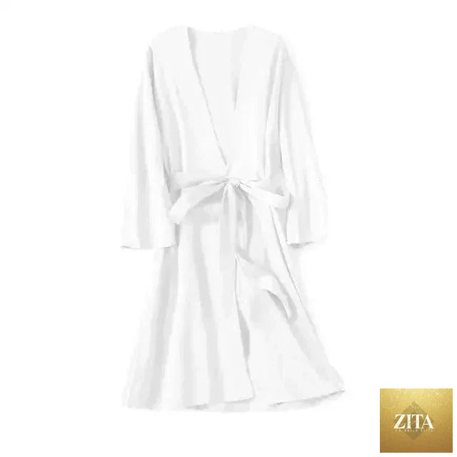 Red soft short sleepwear for women featuring a V-neck design, comfortable and trendy bathrobe by Stevvex, ideal for bridesmaids or parties.
