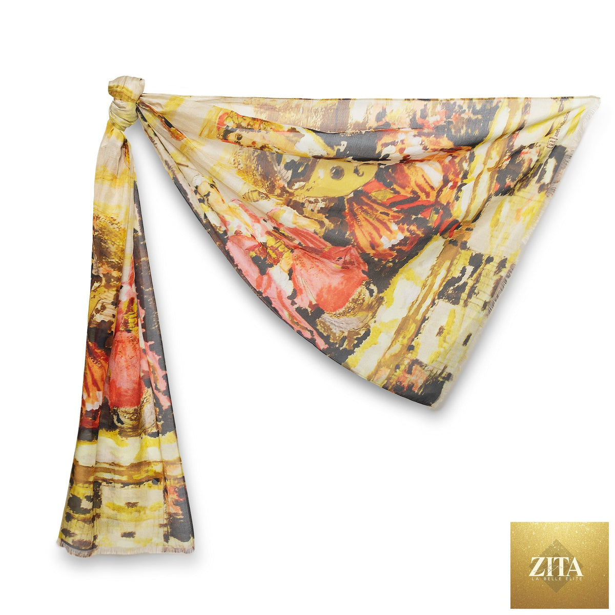 Elegant ladies' time scarf from Anet's Collection LLC, featuring intricate patterns and soft fabric in a stylish design.