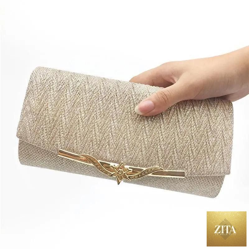Elegant Stevvex women's evening clutch bag in glittery design, perfect for parties, weddings, and special events.