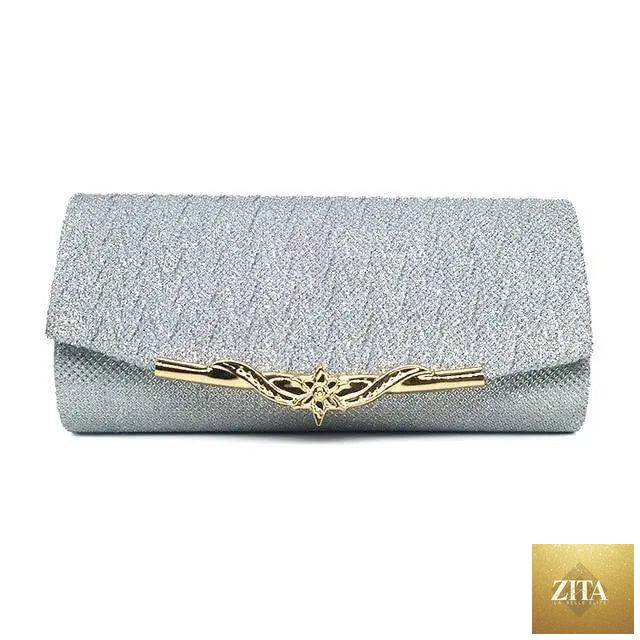 Elegant Stevvex genuine leather women's evening party bag with glitter details, perfect for weddings and luxury banquets.