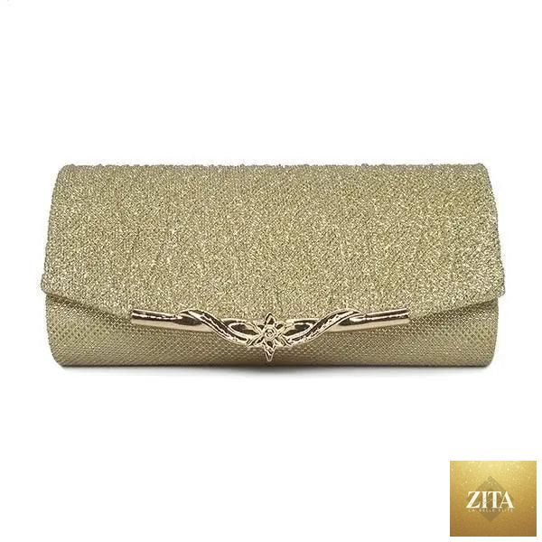 Elegant genuine leather Stevvex women's evening party clutch with glitter detail, perfect for weddings and formal events.