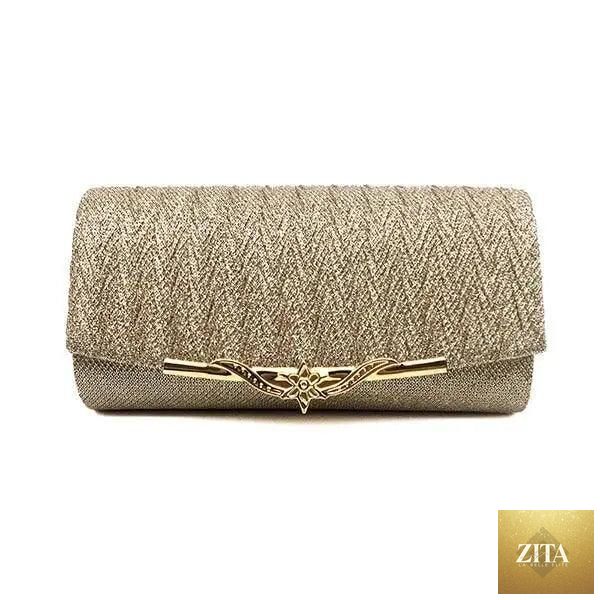 Elegant Stevvex women's genuine leather evening clutch with glitter detail, perfect for parties, weddings, and special occasions.