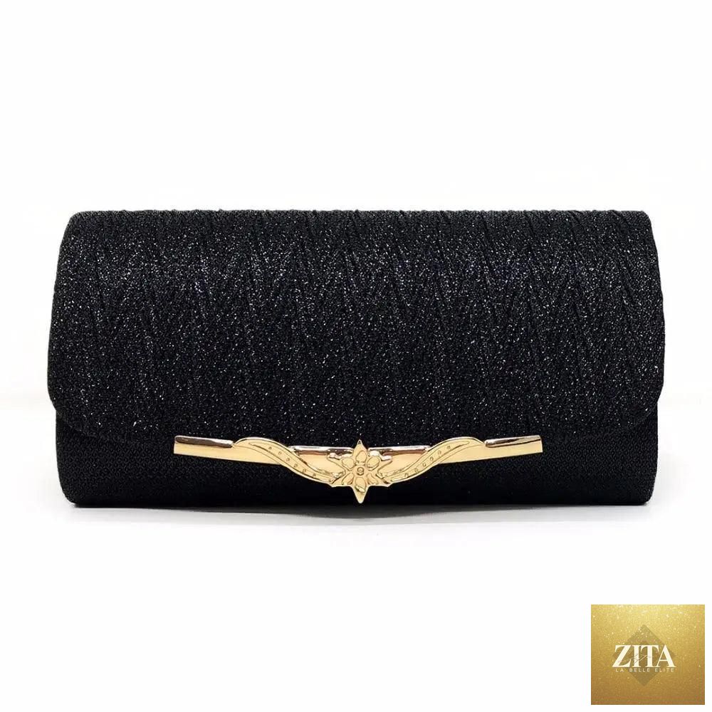 Elegant women's evening party clutch by Stevvex, genuine leather handbag with glitter detail for weddings and special occasions.