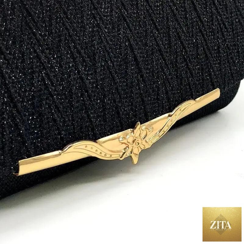 Elegant genuine leather women's evening party clutch by Stevvex with glitter detail, perfect for weddings and formal events.