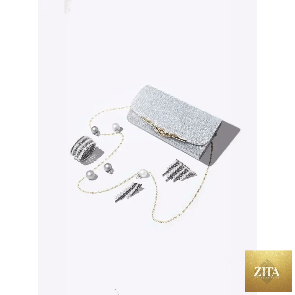 Elegant genuine leather Stevvex women's evening party bag with glitter detail, perfect for weddings and luxury banquets.