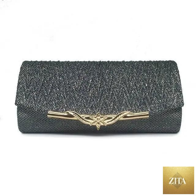 Elegant genuine leather evening clutch bag by Stevvex with glitter detail, perfect for parties, weddings, and special occasions.