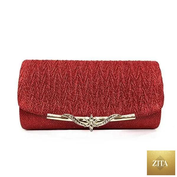 Elegant women's evening party clutch by Stevvex, genuine leather handbag with glitter detail for weddings and special occasions