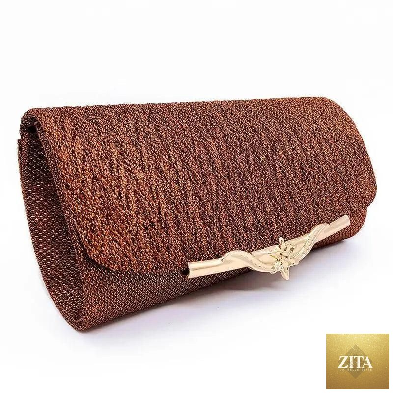 Elegant genuine leather women's evening party bag by Stevvex with glitter detail, perfect for weddings and special events.