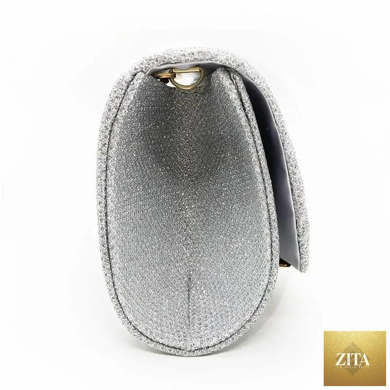 Elegant genuine leather Stevvex evening party clutch with glitter finish, perfect for weddings and special occasions for women and girls.