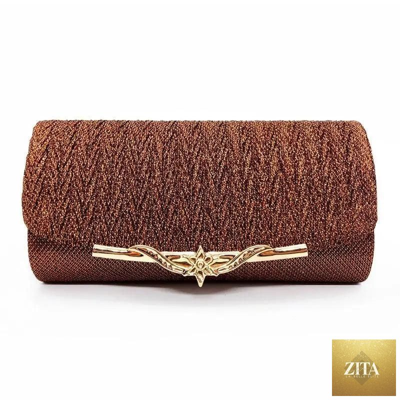 Elegant genuine leather Stevvex women's evening party clutch with glitter finish, perfect for weddings and luxury events.
