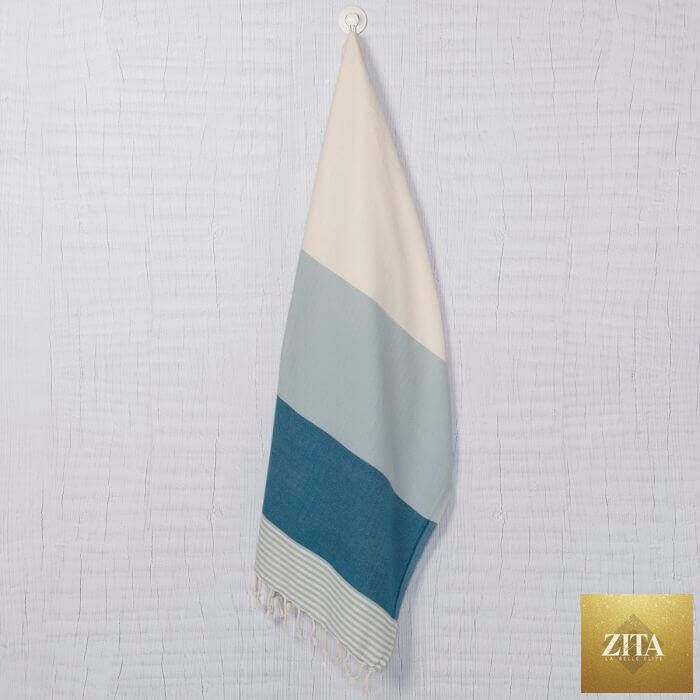 Set of multicolor Turkish towels from Zita La Belle Elite, featuring vibrant woven patterns and soft, lightweight cotton fabric.