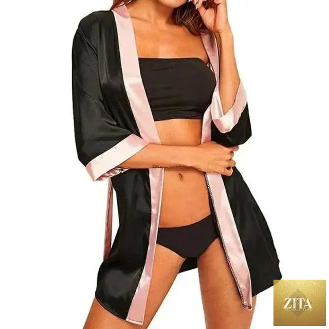 Stevvex lightweight soft women’s comfortable bathrobe with elegant vintage design, ideal for ladies’ sleepwear and relaxation.