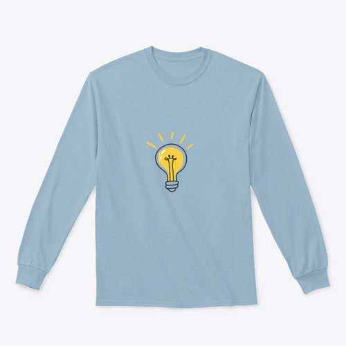 Bulb Hand Written T-Shirt Design Inspiration Concept Design for Turquoise Theseus
