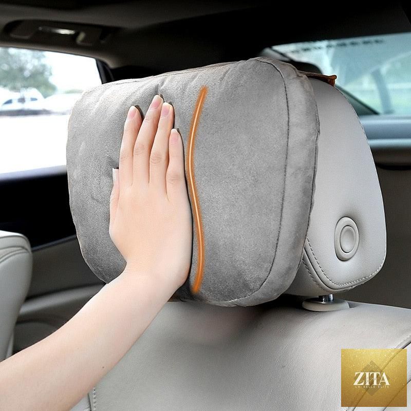 Stevvex luxury car neck pillow with adjustable support and soft cushioning for comfortable travel and headrest support.