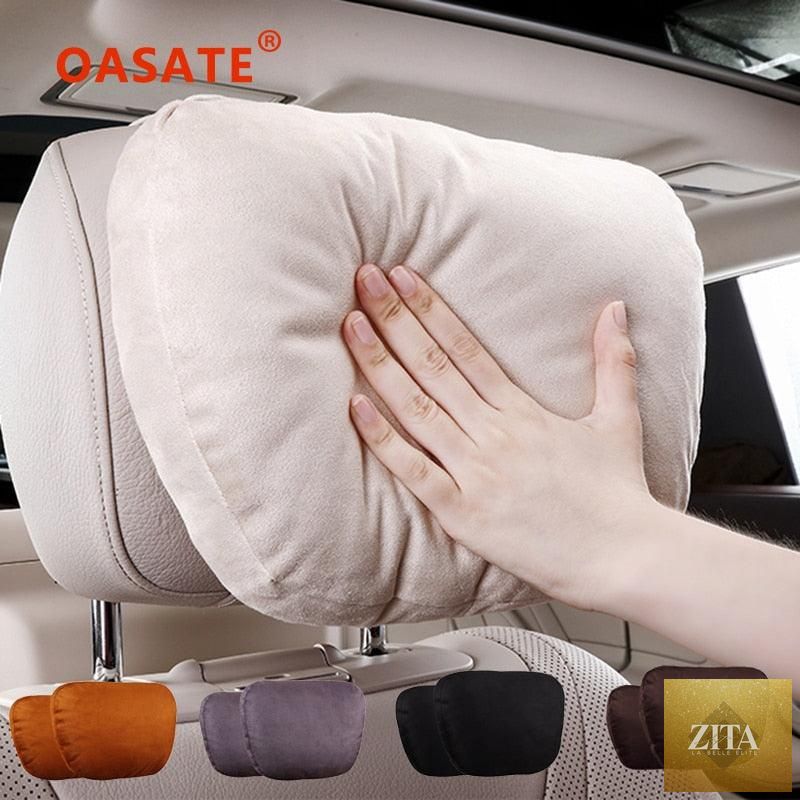 Stevvex luxury car neck pillow with adjustable support, soft cushioning, and ergonomic design for comfortable travel and headrest support.