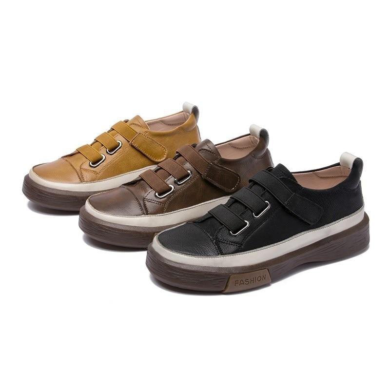 Stevvex luxury leather women's sneakers in soft genuine leather, casual flat shoes perfect for spring and comfortable walking.