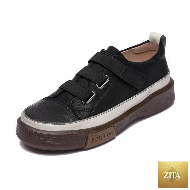 Stevvex luxury leather women's sneakers with spring design, casual flat shoes, soft comfortable soles, and elegant style.