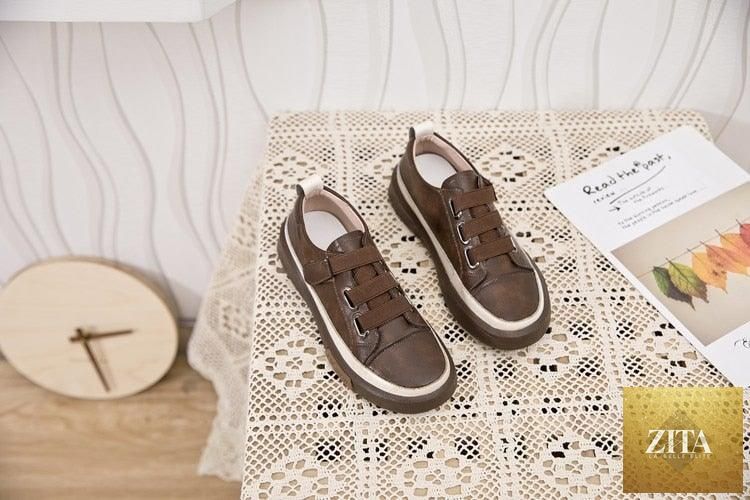 Stevvex luxury leather women's sneakers in spring style, casual flat shoes with soft, comfortable design and elegant finish.