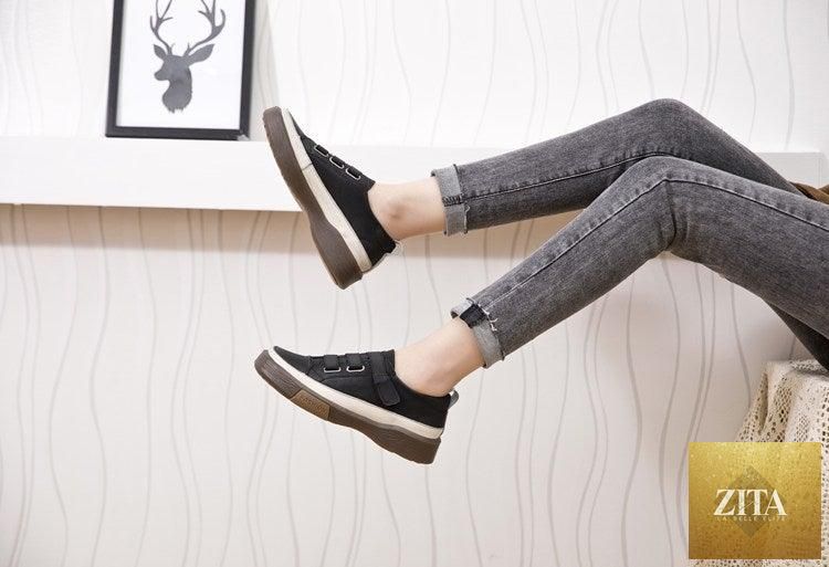 Stevvex luxury leather womens sneakers with spring design, casual flat shoes featuring genuine leather and soft, comfortable walking soles.