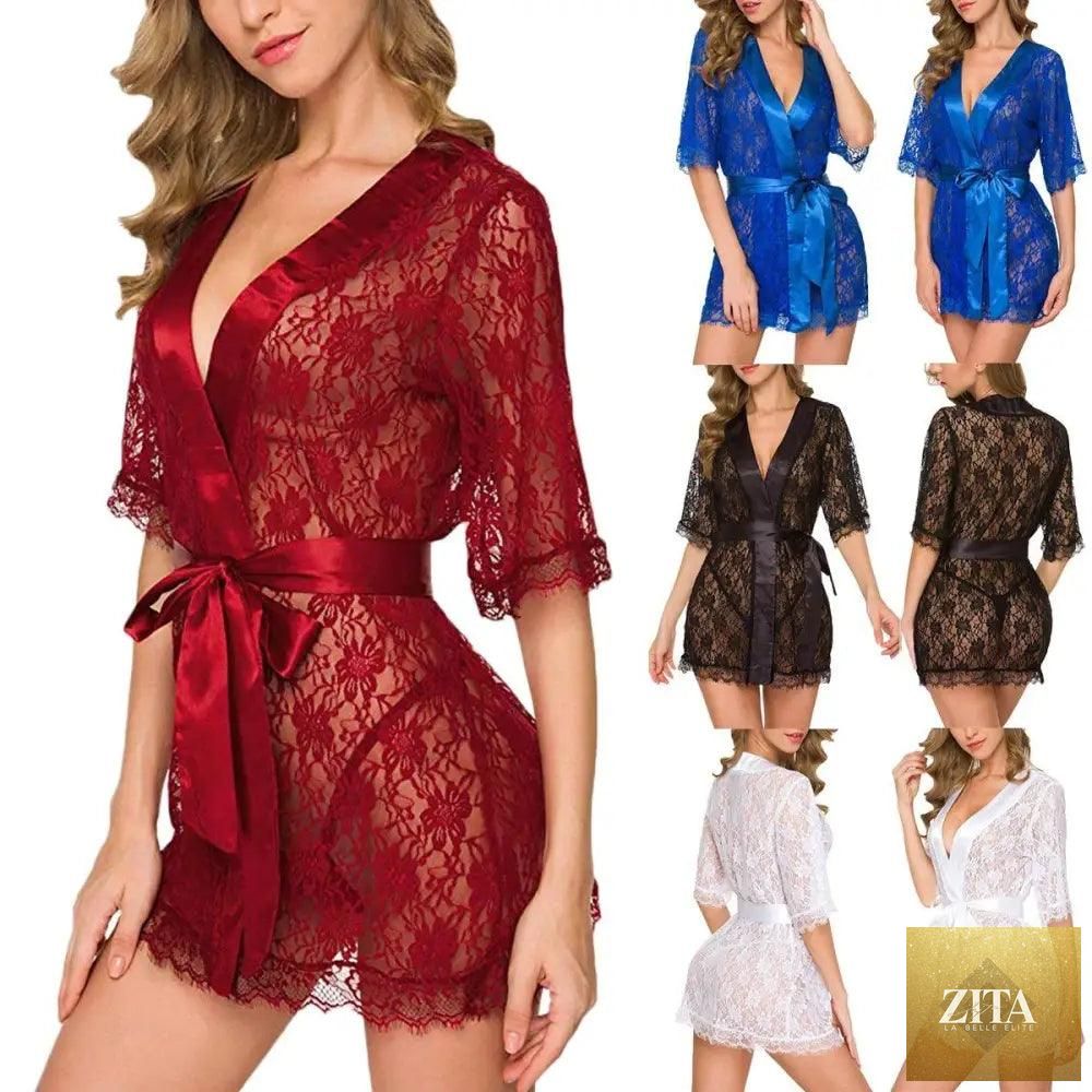 Stevvex luxury lightweight women's short nightwear bathrobe with elegant design, perfect for comfortable sleep and relaxation.