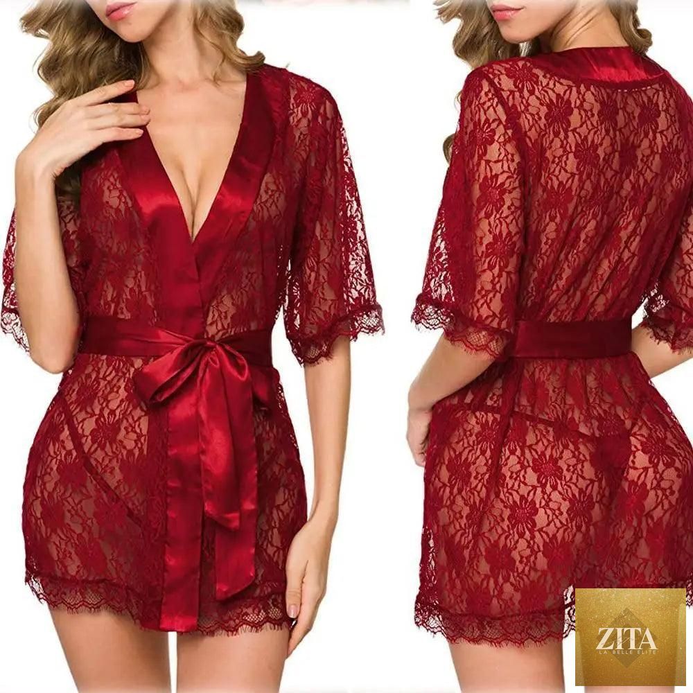 Stevvex luxury lightweight women's nightwear short bathrobe with elegant design, perfect for sleepwear and lounging.