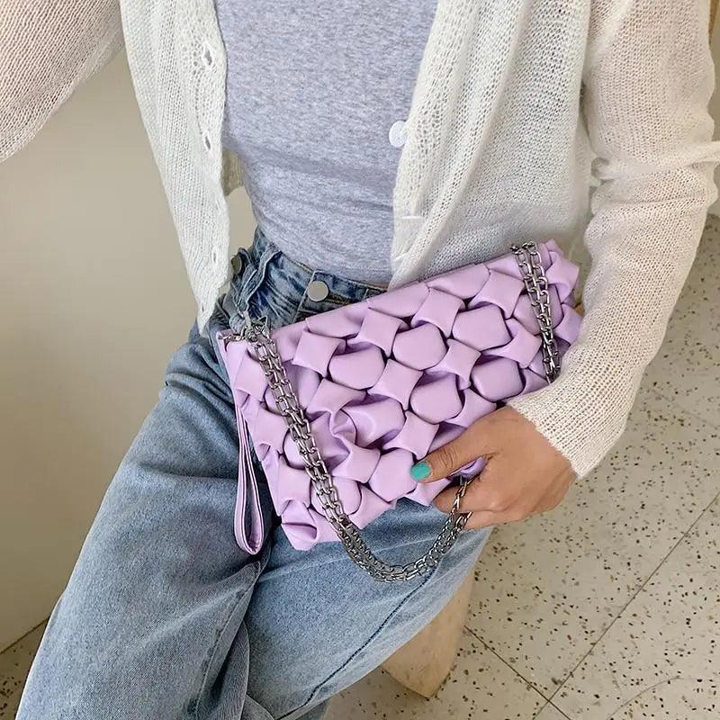 Stevvex luxury leather crossbody purse with metal chain, stylish handbag, clutch, and shoulder bag for women and girls.