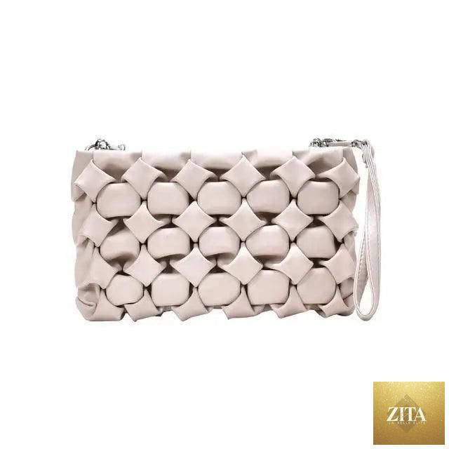 Elegant genuine leather Stevvex handbag with metal chain strap, featuring a clutch and shoulder bag design for women and girls.