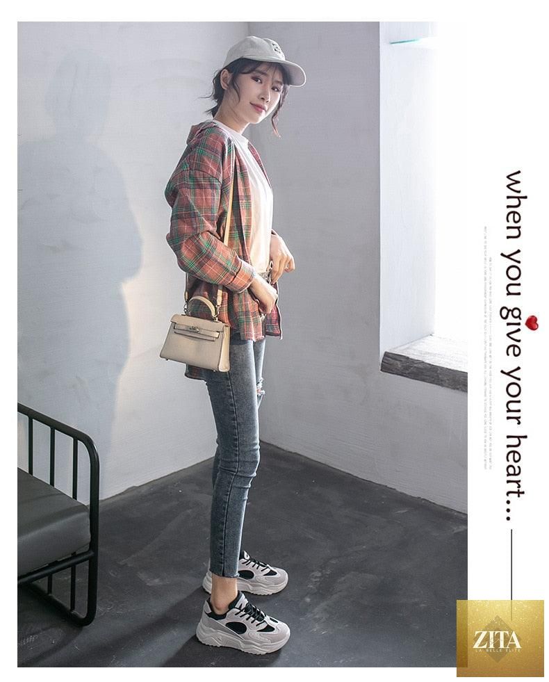 Stevvex women's luxury sneakers with chunky platform, round toe, breathable mesh, thick soles, and non-slip design for walking and running.