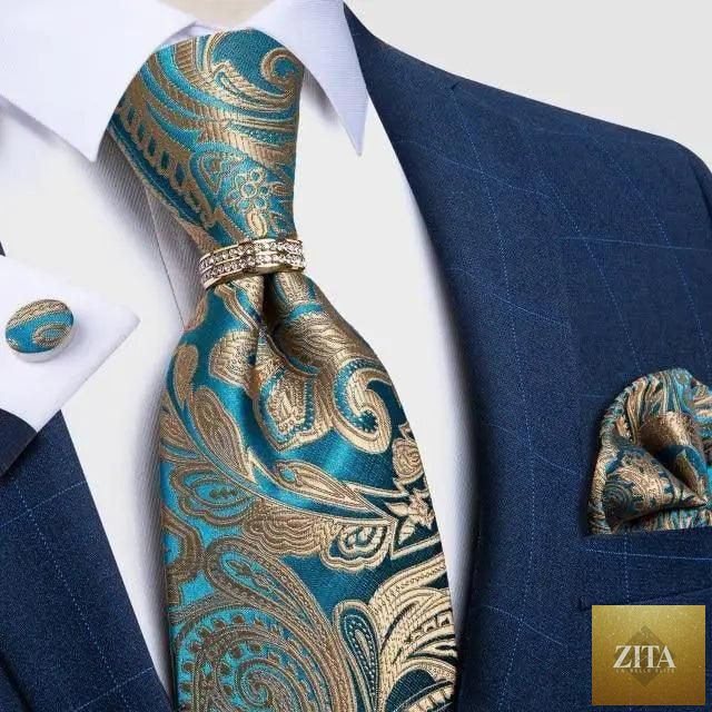 Luxury men's solid color floral silk tie and cufflink set by Stevvex, ideal for wedding and formal occasions.