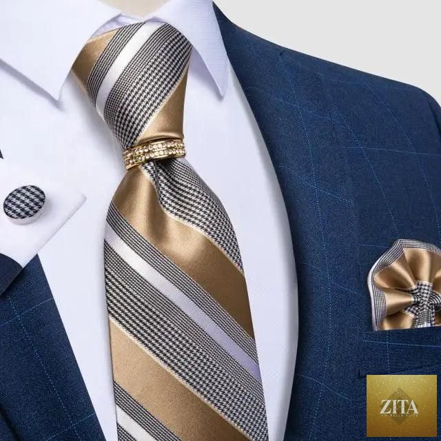 Luxury Stevvex men's wedding silk floral tie and matching cufflink set featuring high-quality solid color design.