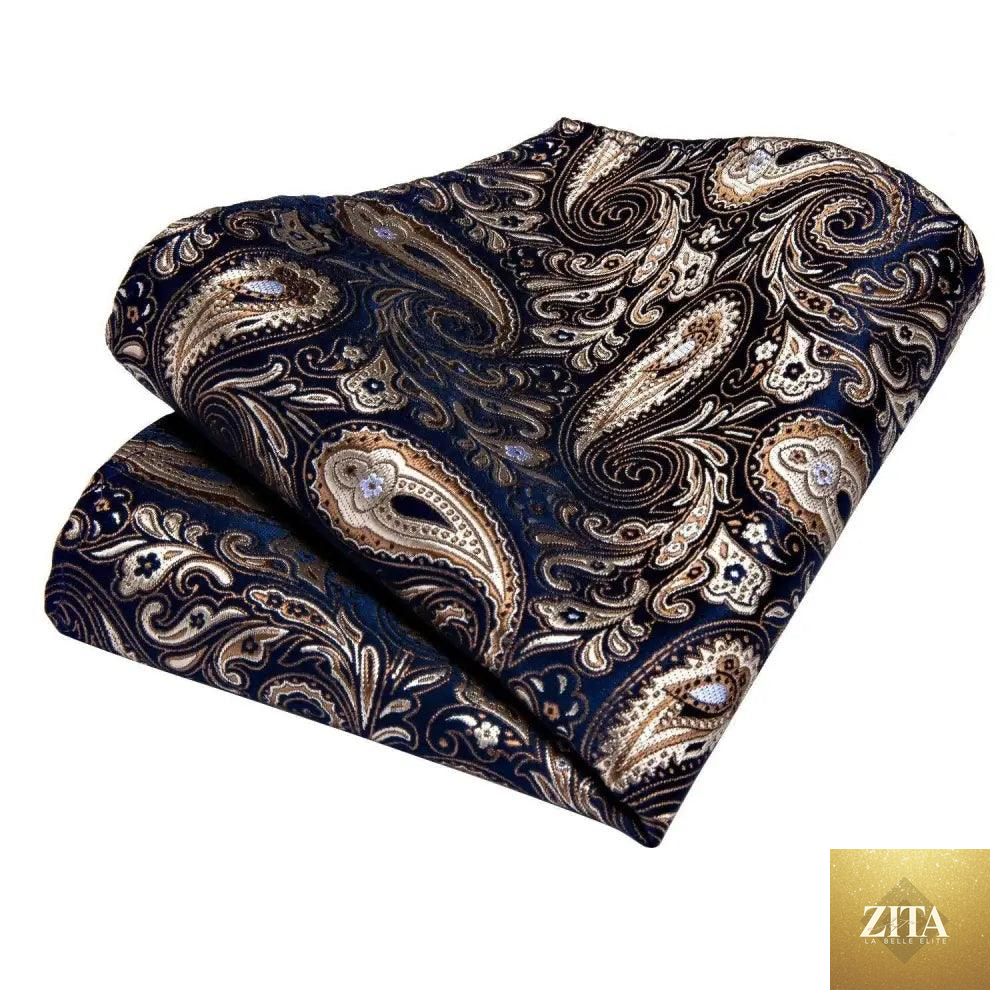 Luxury floral silk necktie, matching hanky, and cufflinks set for men by Stevvex for wedding and formal occasions.