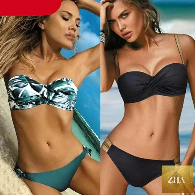 Pink solid color luxury women's bikini by Stevvex, modern push-up swimwear with bandage design for beachwear and swimming.