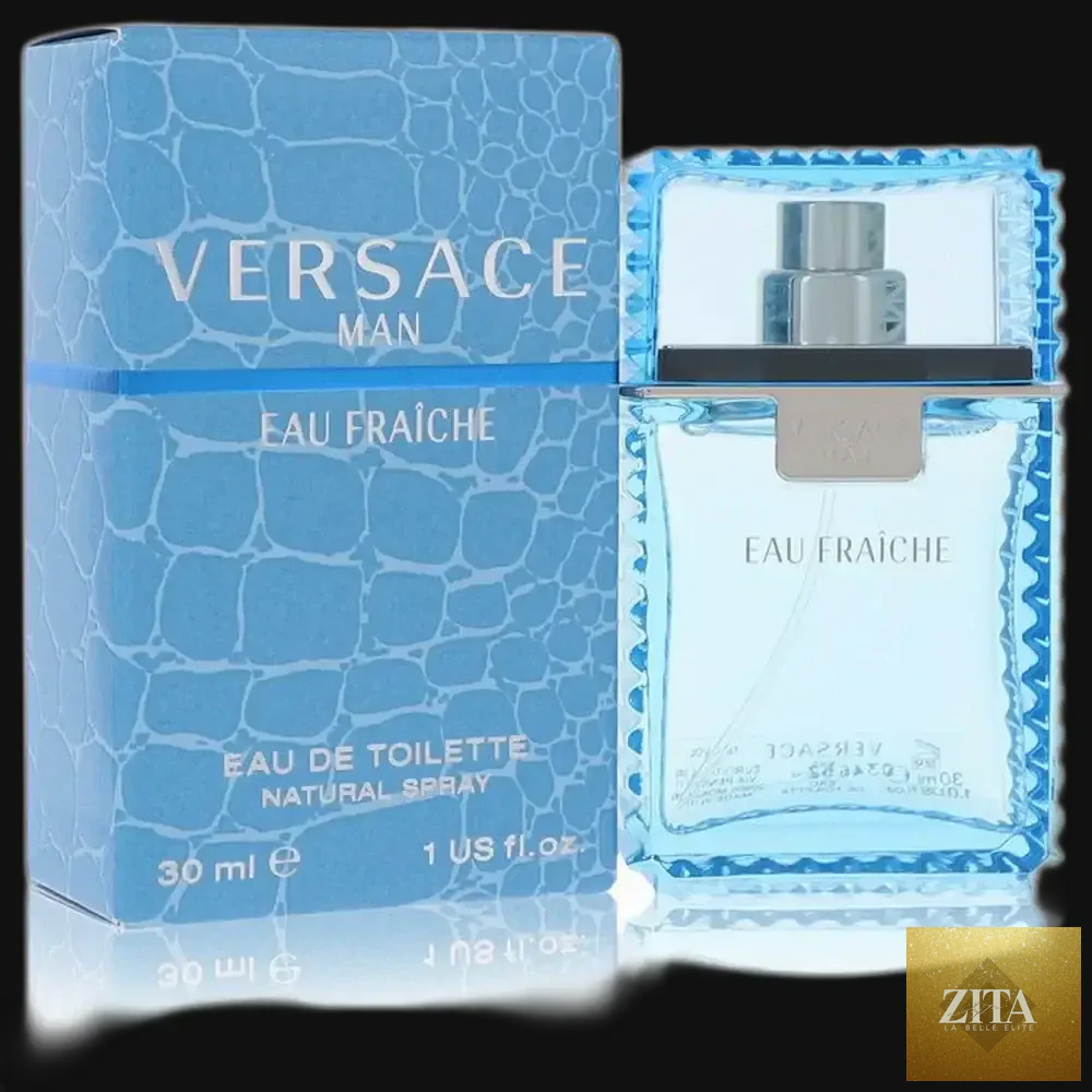 Zita La Belle Elite Man Eau Fraiche Versace Cologne for Men in 1 oz spray bottle, featuring a sleek, modern design.