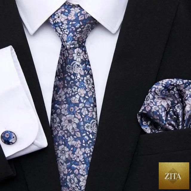 Men's elegant red silk tie and cufflinks set with matching handkerchief, perfect for business or wedding suits by Stevvex.