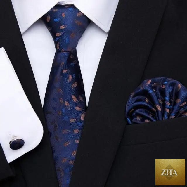 Men's elegant red silk tie, classic Necktie with cufflinks and matching handkerchief, perfect for wedding suits and formal occasions.