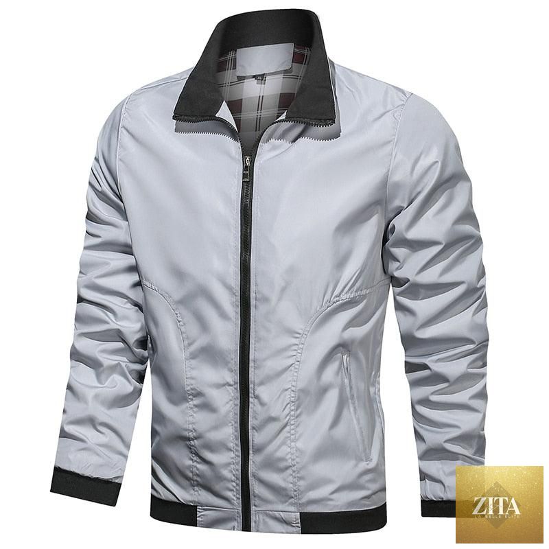 Men's lightweight blue windbreaker jacket by Stevvex, casual outdoor waterproof coat with slim fit for spring and autumn.