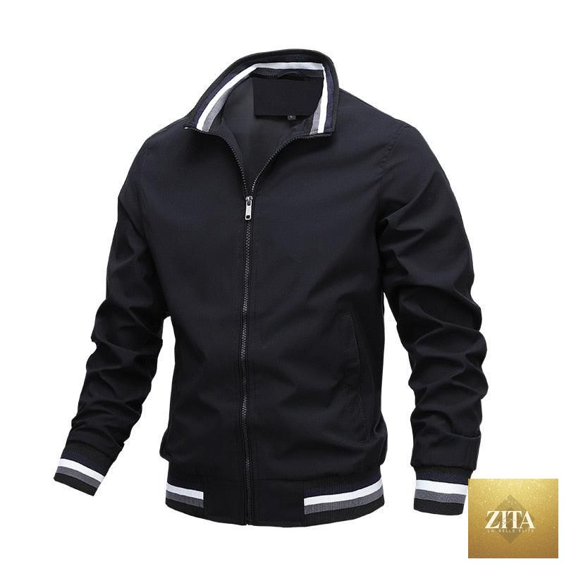 Men's lightweight blue windbreaker jacket by Stevvex, casual slim fit coat with waterproof fabric, suitable for spring and autumn outdoor wear.